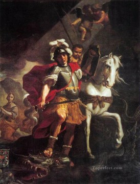 Mattia Preti Painting - St George Victorious Over The Dragon Baroque Mattia Preti